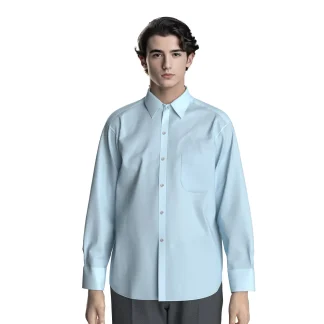 SAX BLUE BROAD CLOTH OVERSIZE SHIRT/サックス ブロード オーバーシャツ (M900001)